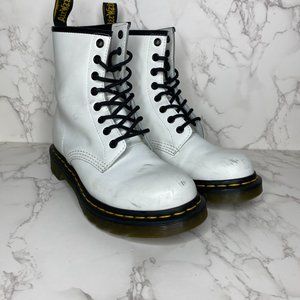 Dr. Martens 1460 Smooth Leather Lace-Up Boots in White size 7